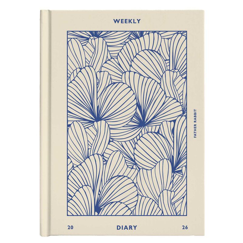 Father Rabbit Prussian Blue Floral Weekly Diary 2026 image number 0